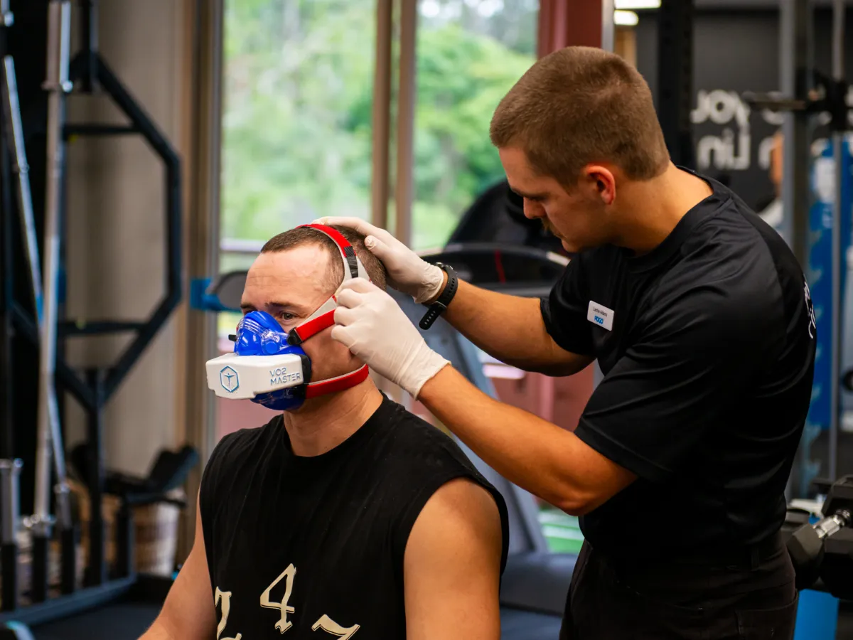 Setting up for VO2 max testing session